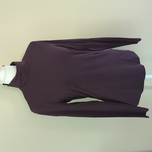 Lands' End Lightweight Long Sleeve Turtleneck Top MEDIUM 10-12 Purple Plum - Picture 2 of 12